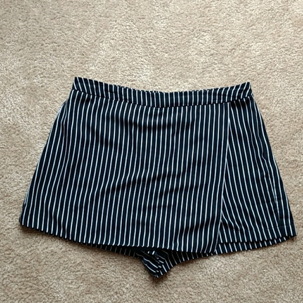 Black Pinstriped Skort